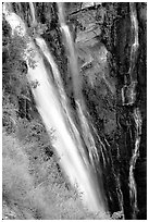 Thunder river lower waterfall, afternoon. Grand Canyon National Park, Arizona, USA. (black and white)