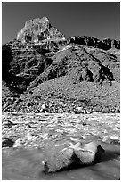Rapids in  Colorado river, morning. Grand Canyon National Park ( black and white)