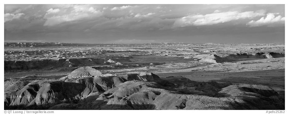 Evening on Painted Desert. Petrified Forest National Park (black and white)