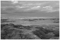 Painted desert seen from Chinde Point, dusk. Petrified Forest National Park (black and white)