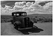 1932 Studebaker on historic Route 66. Petrified Forest National Park ( black and white)