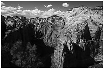 View north from Angels Landing. Zion National Park ( black and white)