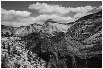 White cliffs on West Rim. Zion National Park ( black and white)