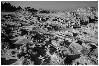 Low concretions. Badlands National Park, South Dakota, USA. (black and white)