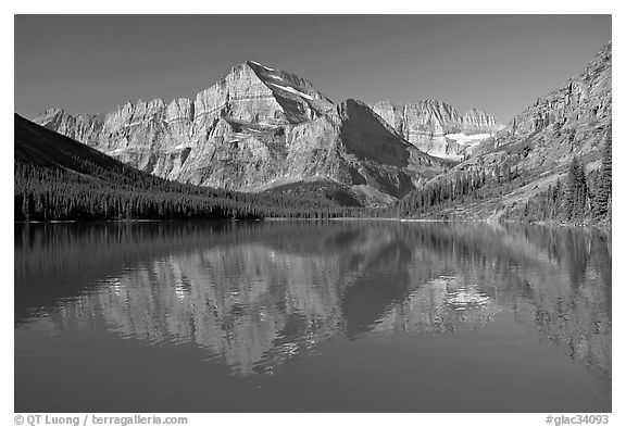 Lake Josephine and Mt Gould, morning. Glacier National Park, Montana, USA.