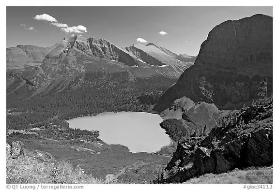 Grinnell Lake, Angel Wing, and Allen Mountain, afternoon. Glacier National Park, Montana, USA.