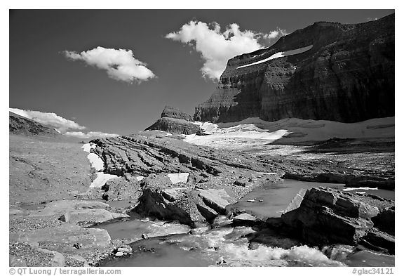 Outlet stream, Grinnell Glacier and Garden Wall. Glacier National Park, Montana, USA.