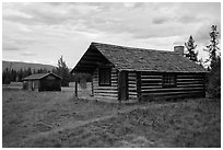 Historic cabins. Glacier National Park ( black and white)