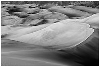 Large dune field in lilac afterglow. Great Sand Dunes National Park, Colorado, USA. (black and white)