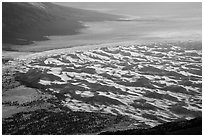 Dune field from above. Great Sand Dunes National Park and Preserve ( black and white)