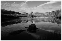 Sprague Lake and Continental Divide. Rocky Mountain National Park ( black and white)
