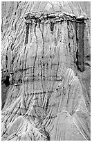 Caprock formations. Theodore Roosevelt National Park, North Dakota, USA. (black and white)