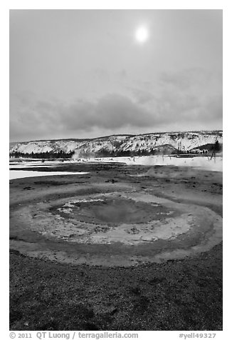 Mustard Spring. Yellowstone National Park (black and white)