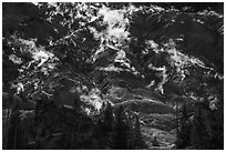Roaring Mountain. Yellowstone National Park ( black and white)