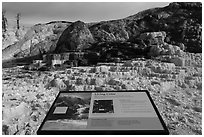 Living Color interpretive sign, Mammoth Hot Springs. Yellowstone National Park ( black and white)