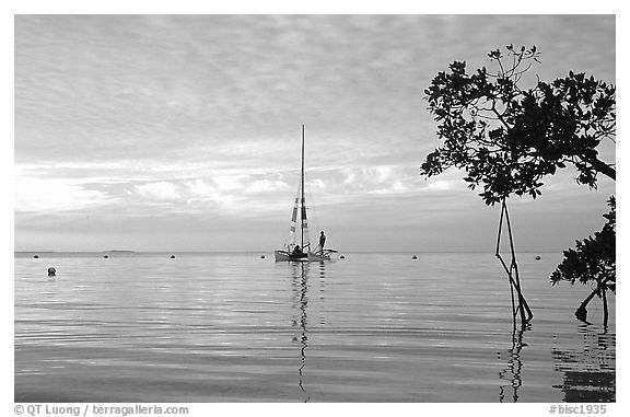 Sailing in Biscayne Bay. Biscayne National Park, Florida, USA.