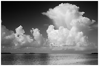 Summer clouds above Florida Bay. Everglades National Park ( black and white)