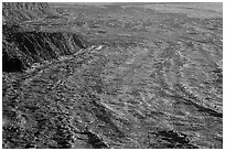 Lava which flowed in the 1980s in Mokuaweoweo crater. Hawaii Volcanoes National Park, Hawaii, USA. (black and white)