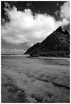 Ofu Island seen from the Asaga Strait. National Park of American Samoa (black and white)