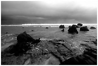 Approaching storm over ocean, Siu Point, Tau Island. National Park of American Samoa (black and white)