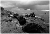 Approaching storm, Siu Point, Tau Island. National Park of American Samoa (black and white)