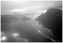 Aerial view of Ofu and Olosega Islands. National Park of American Samoa ( black and white)