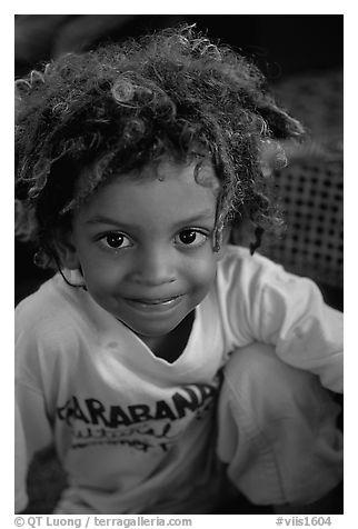 Native child. Saint John, US Virgin Islands (black and white)