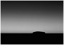 Dawn, Ayers Rock. Uluru-Kata Tjuta National Park, Northern Territories, Australia (black and white)