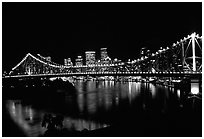 Brisbane by night. Brisbane, Queensland, Australia ( black and white)