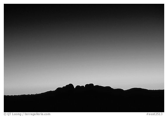 Olgas at dawn. Olgas, Uluru-Kata Tjuta National Park, Northern Territories, Australia (black and white)