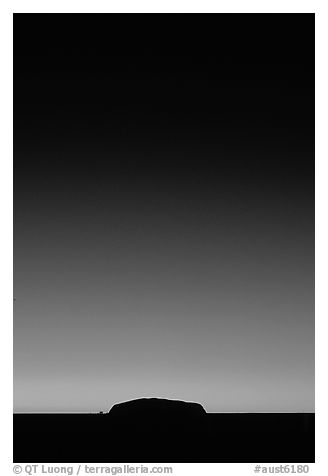Dawn on Ayers Rock. Uluru-Kata Tjuta National Park, Northern Territories, Australia (black and white)
