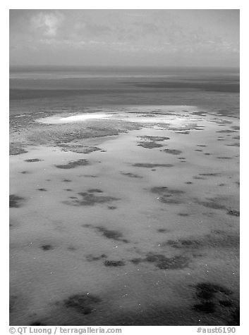 Turquoise waters. The Great Barrier Reef, Queensland, Australia (black and white)