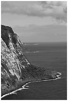 Cliffs near Waipio Valley. Big Island, Hawaii, USA (black and white)