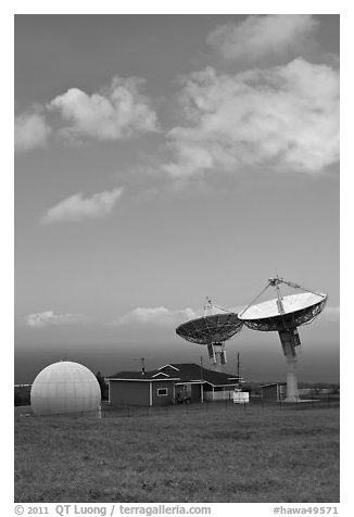 Pete Conrad Ground Station. Big Island, Hawaii, USA (black and white)