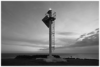 Ka Lea Light at dusk, southernmost point in the US. Big Island, Hawaii, USA ( black and white)