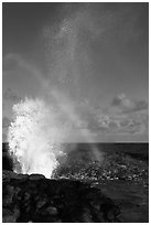 Spouting Horn, Poipu. Kauai island, Hawaii, USA ( black and white)