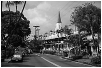 Street, Kailua-Kona. Hawaii, USA (black and white)