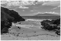 Cove, Poolenalena Beach. Maui, Hawaii, USA ( black and white)