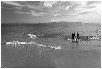 Couple at Oneloa Beach. Maui, Hawaii, USA ( black and white)