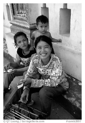 Children at Wat Phnom. Phnom Penh, Cambodia