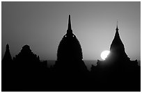 Sunrise. Bagan, Myanmar ( black and white)