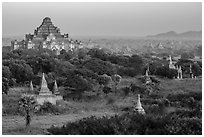 View from Shwesandaw. Bagan, Myanmar ( black and white)