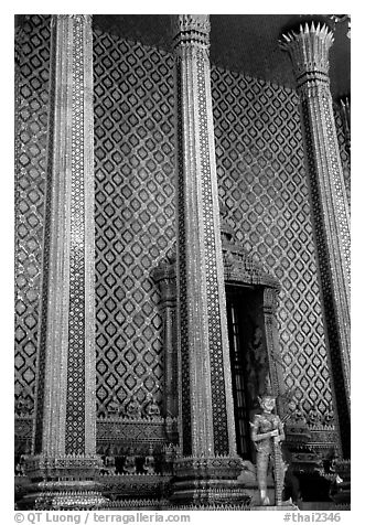 Gilded columns and walls, Wat Phra Kaew. Bangkok, Thailand