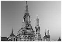 Wat Arun, temple of dawn named after Indian god of dawn. Bangkok, Thailand (black and white)