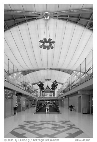 Suvarnabhumi International airport. Bangkok, Thailand (black and white)