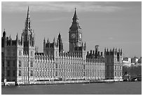 Westminster Palace, early morning. London, England, United Kingdom (black and white)