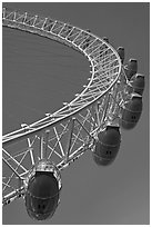 Capsules of the London Eye. London, England, United Kingdom (black and white)