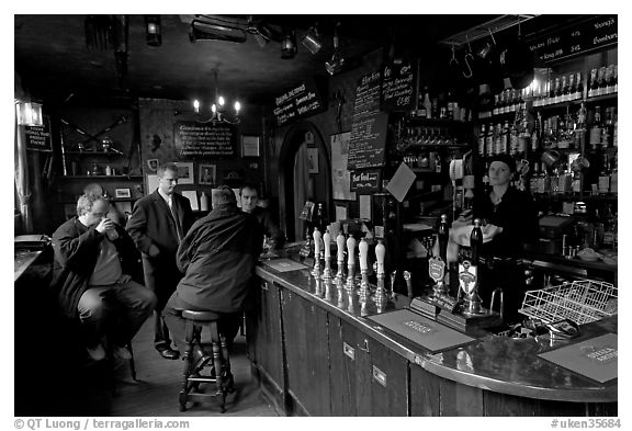 Inside the pub The Grenadier. London, England, United Kingdom (black and white)