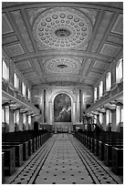 Chapel, Old Royal Naval College. Greenwich, London, England, United Kingdom ( black and white)