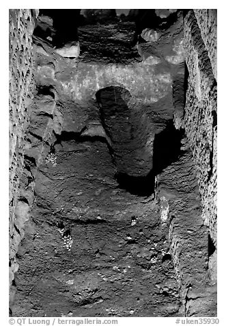 Original water conduct system in the Roman Bath. Bath, Somerset, England, United Kingdom (black and white)